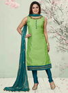Green Colour N F CHURIDAR 04 Latest Festive Wear Worked Readymade Salwar Suit Collection N F C 091 - PERROT GREEN